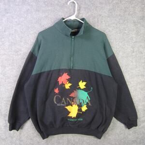 Vintage Cityscape Sweater Mens XL Pullover Canada Vancouver Maple Leaves 90s